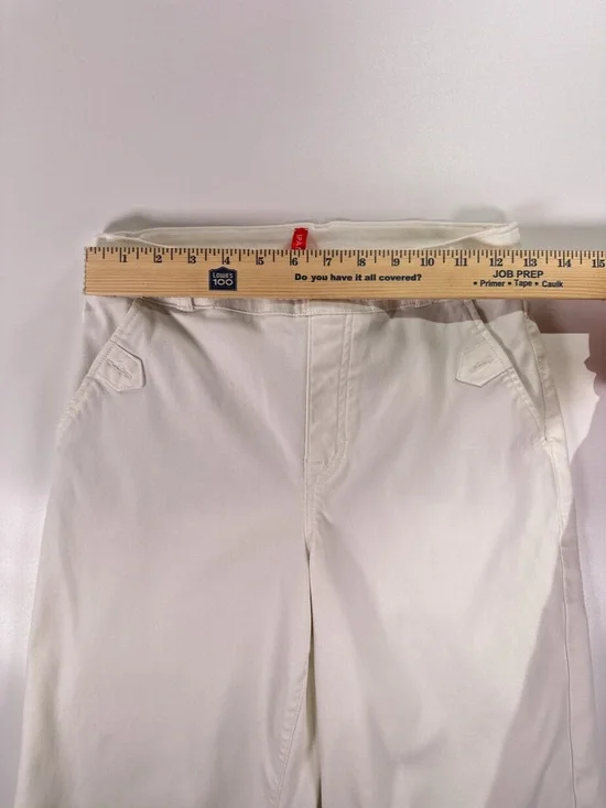 Spanx White Stretch Twill Cropped Wide Leg Pants Medium Petite - Picture 11 of 14